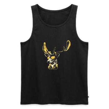 Deer DJ Bling. Cool and Funny Music Animal With - Men's Premium Organic Tank Top - black - Front - AI Model Male 178 light (178cm)