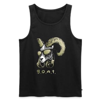 DJ Goat Bling G.O.A.T. Animal de música genial y - Débardeur bio Premium Homme - noir - Devant - AI Model Male 178 light (178cm)