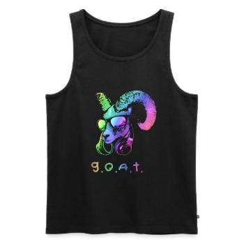 El animal de música de cabra genial y divertido - Débardeur bio Premium Homme - noir - Devant - AI Model Male 178 light (178cm)