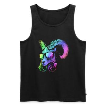 DJ Goat Cool y Funny Music Animal con auriculares - Débardeur bio Premium Homme - noir - Devant - Michal (187cm)