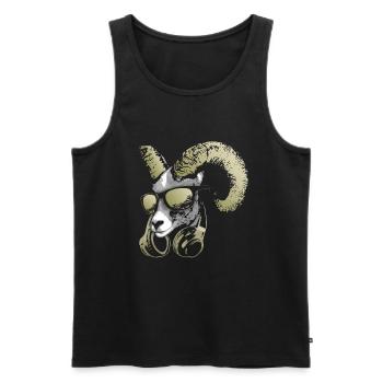 DJ Goat Bling Cool and Funny Music Animal with - Men's Premium Organic Tank Top - black - Front - Michal (187cm)