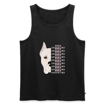 dogo argentino - Débardeur bio Premium Homme - noir - Devant - AI Model Male 178 light (178cm)