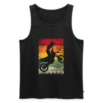 Motocross Dirtbike Dirt Bike Cross Fahrer Braap - Männer Premium Bio Tank Top - Schwarz - Vorne - AI Model Male 178 light (178cm)