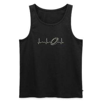 Bola de fútbol americano Stiches. Corazón. Amor. - Débardeur bio Premium Homme - noir - Devant - AI Model Male 178 light (178cm)