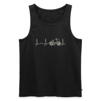 Bicycle Retro. Heart. Love. EKG. Pulse. Beat. - Men's Premium Organic Tank Top - black - Front - Michal (187cm)