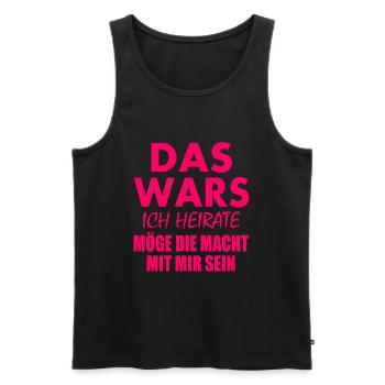 Das wars ich heirate - Männer Premium Bio Tank Top - Schwarz - Vorne - AI Model Male 178 light (178cm)