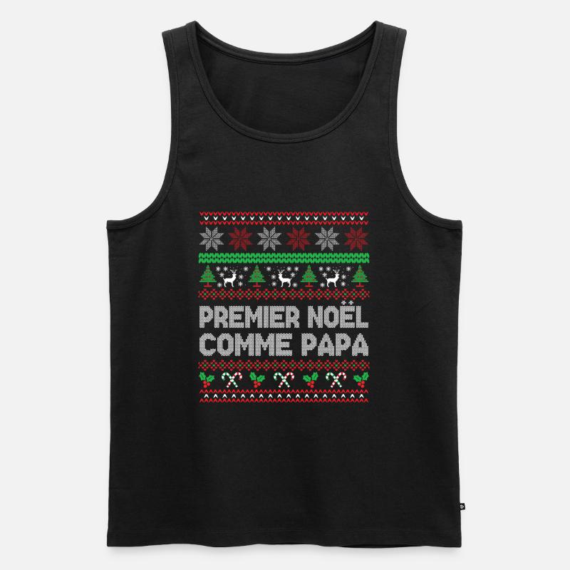 Premier Noël Comme Papa - Débardeur bio Premium Homme - noir