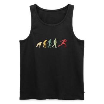 Frau Sportler Running Girl Evolution - Männer Premium Bio Tank Top - Schwarz - Vorne - AI Model Male 178 light (178cm)