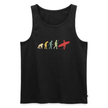 Surfing Board Girl Evolution - Men's Premium Organic Tank Top - black - Front - AI Model Male 178 light (178cm)