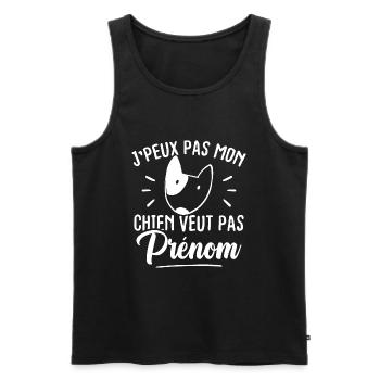 Ich kann nicht mein Hund will keinen Vornamen - Männer Premium Bio Tank Top - Schwarz - Vorne - AI Model Male 178 light (178cm)