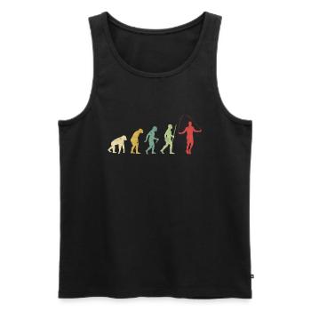 Evolución de la cuerda de salto - Débardeur bio Premium Homme - noir - Devant - AI Model Male 178 light (178cm)
