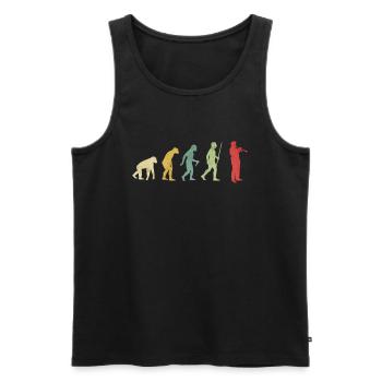 Trumpet Playing Man Evolution - Men's Premium Organic Tank Top - black - Front - AI Model Male 178 light (178cm)