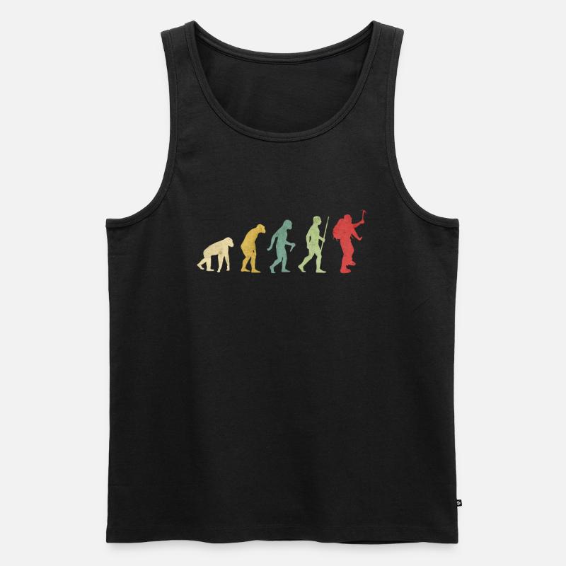 Mountain Climbing Evolution - Men's Premium Organic Tank Top - black