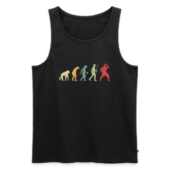 Ninja Pose Evolution - Men's Premium Organic Tank Top - black - Front - AI Model Male 178 light (178cm)
