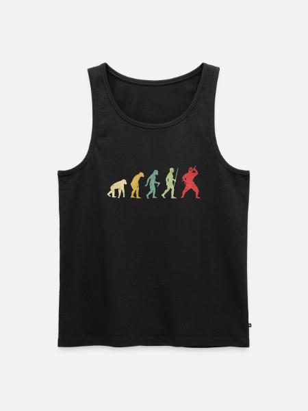 Ninja Pose Evolution - Men's Premium Organic Tank Top - black
