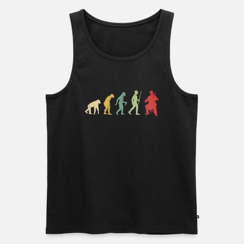 Cellospil menneskets evolution - Herre Premium økologisk tanktop - sort