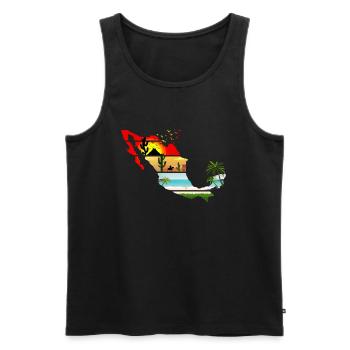 Mexico Sunset Summer - Men's Premium Organic Tank Top - black - Front - AI Model Male 178 light (178cm)