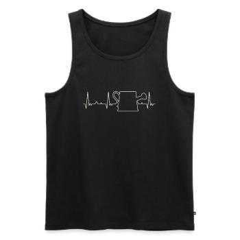 Regadera. Corazón. Amor. Ekg. Legumbres. Derrotar. - Débardeur bio Premium Homme - noir - Devant - Michal (187cm)