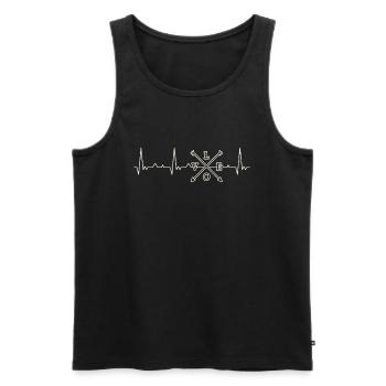 Amor Arrow. Corazón. Amor. Ekg. Legumbres. - Débardeur bio Premium Homme - noir - Devant - AI Model Male 178 light (178cm)