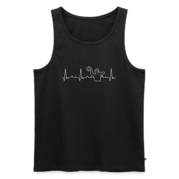 Wasserpolo männlicher Wurf. Herz. Liebe. Ekg. - Männer Premium Bio Tank Top - Schwarz - Vorne - Michal (187cm)