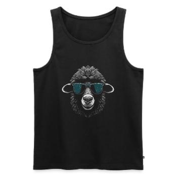 Schaf Sonnenbrille - Männer Premium Bio Tank Top - Schwarz - Vorne - Michal (187cm)