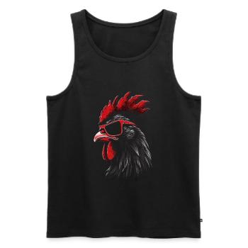 Hahn Hühner Sonnenbrille - Männer Premium Bio Tank Top - Schwarz - Vorne - AI Model Male 178 light (178cm)