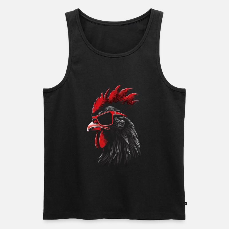 Hahn Hühner Sonnenbrille - Männer Premium Bio Tank Top - Schwarz