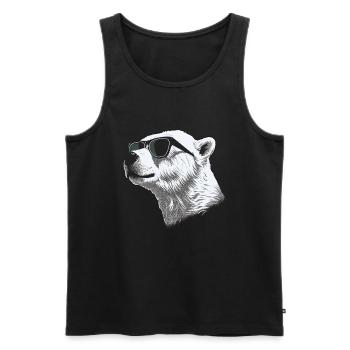 Polar Bear Sunglasses - Men's Premium Organic Tank Top - black - Front - AI Model Male 178 light (178cm)