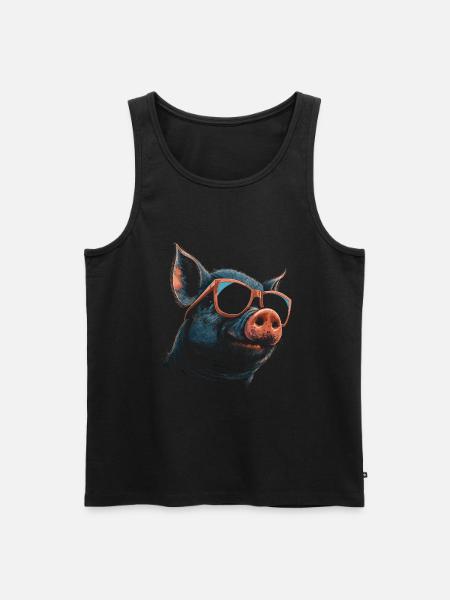 Pig Cool Sunglasses - Men's Premium Organic Tank Top - black