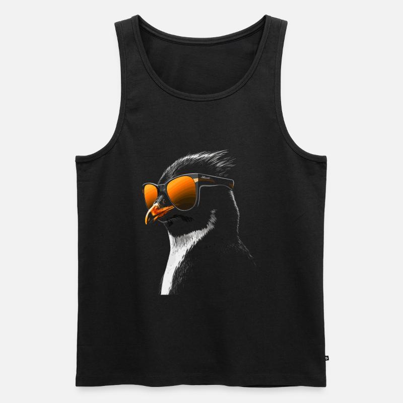 Pinguin Sonnenbrille - Männer Premium Bio Tank Top - Schwarz