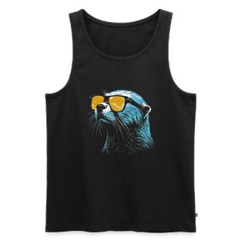 Otter coole Sonnenbrille - Männer Premium Bio Tank Top - Schwarz - Vorne - Michal (187cm)