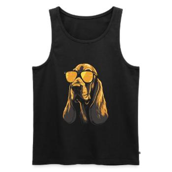 Basset Hound Cool Sunglasses - Débardeur bio Premium Homme - noir - Devant - Michal (187cm)