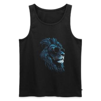 Lion Sunglasses - Men's Premium Organic Tank Top - black - Front - Michal (187cm)