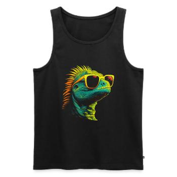 Iguana Lizard Sunglasses - Men's Premium Organic Tank Top - black - Front - AI Model Male 178 light (178cm)