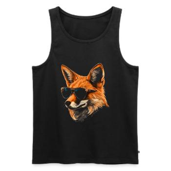 Fox Sonnenbrille - Männer Premium Bio Tank Top - Schwarz - Vorne - AI Model Male 178 light (178cm)