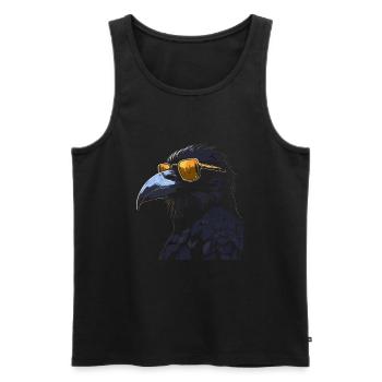 Krähe coole Sonnenbrille - Männer Premium Bio Tank Top - Schwarz - Vorne - Michal (187cm)