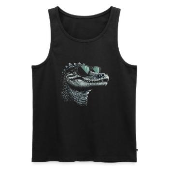 Crocodile Sunglasses - Men's Premium Organic Tank Top - black - Front - Michal (187cm)