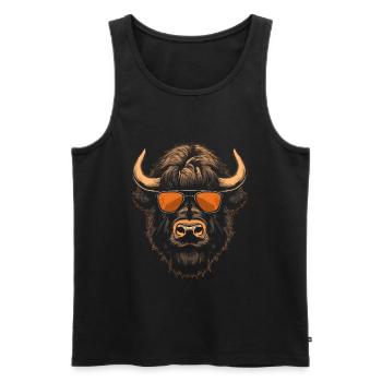 Bison coole Sonnenbrille - Männer Premium Bio Tank Top - Schwarz - Vorne - Michal (187cm)