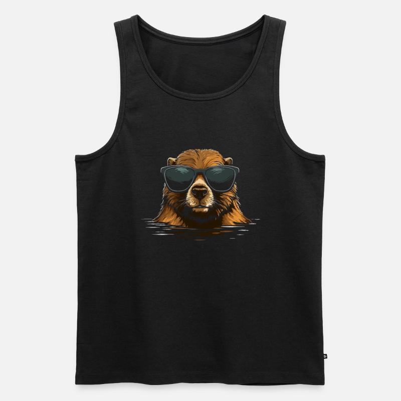Biber Sneeker Sonnenbrille - Männer Premium Bio Tank Top - Schwarz