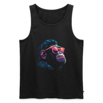 Lunettes de soleil cool chimpanzées - Débardeur bio Premium Homme - noir - Devant - Michal (187cm)