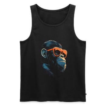 Chimpanzee Sunglasses - Men's Premium Organic Tank Top - black - Front - AI Model Male 178 light (178cm)