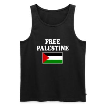 Free palestine - Débardeur bio Premium Homme - noir - Devant - Michal (187cm)