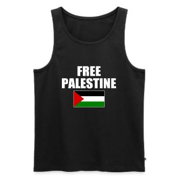Free palestine - Débardeur bio Premium Homme - noir - Devant - Michal (187cm)