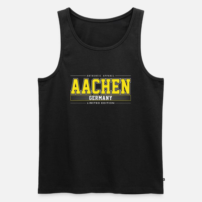 Aachen - Männer Premium Bio Tank Top - Schwarz