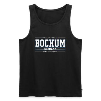 Bochum - Männer Premium Bio Tank Top - Schwarz - Vorne - Michal (187cm)