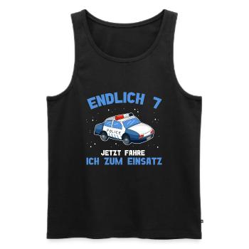 7 Birthday Police 7 Year Old - Men's Premium Organic Tank Top - black - Front - Michal (187cm)