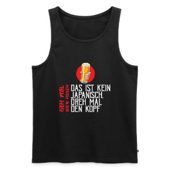 This isn't a Japanese turn your head beer - Men's Premium Organic Tank Top - black - Front - Michal (187cm)