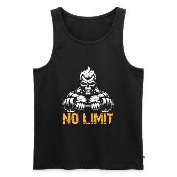 No Limit Hard Workout Skull with Dumbbell - Men's Premium Organic Tank Top - black - Front - Michal (187cm)