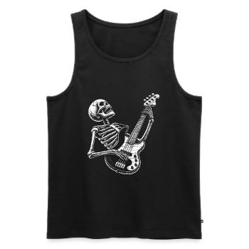 Crâne squelette avec guitare basse - Débardeur bio Premium Homme - noir - Devant - Michal (187cm)