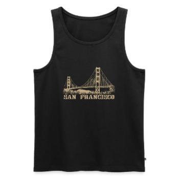 San Francisco Golden Gate Bridge Brücke USA - Männer Premium Bio Tank Top - Schwarz - Vorne - Michal (187cm)